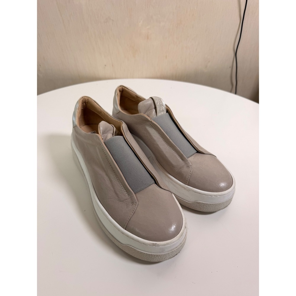 Laura Bellariva Slip On Platform Sneakers Women 39 Taupe Excellent Made in Italy